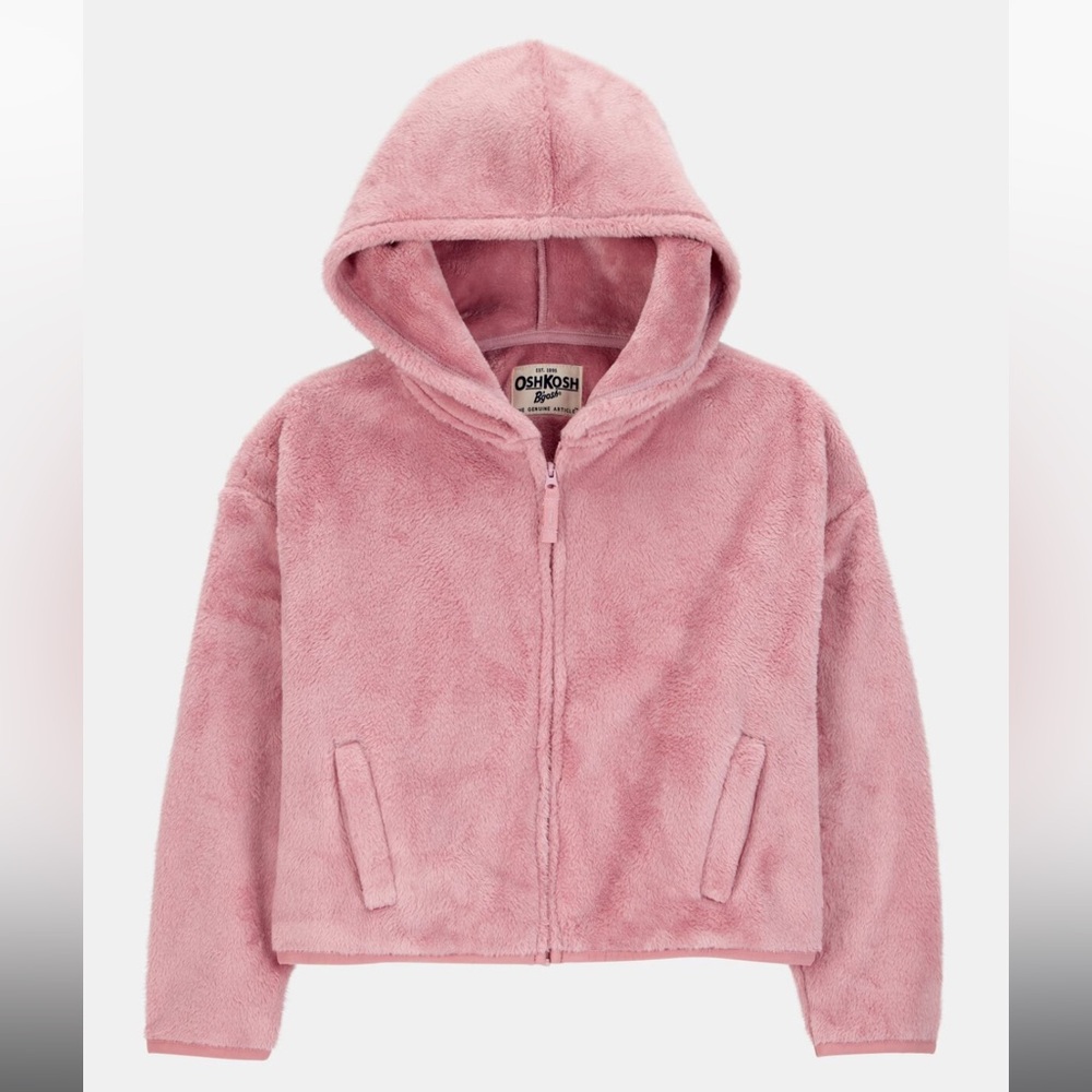 Osh Kosh B’gosh Girls Sherpa Pink Hooded Jacket, size 10